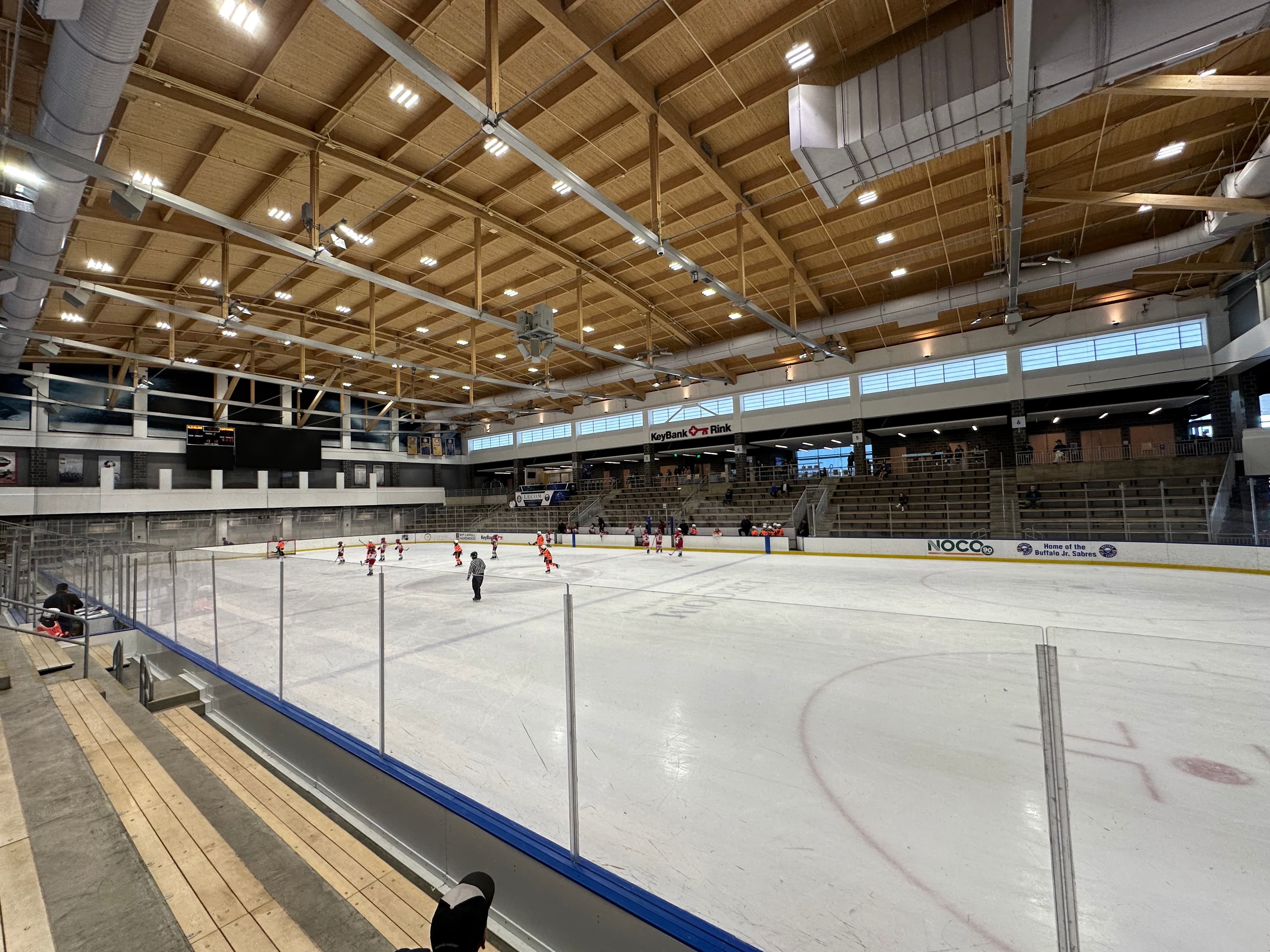 Youth hockey game in progress